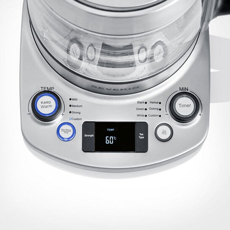 Severin WK3422 Glaswaterkoker 1.5L 3000W RVS/Zwart