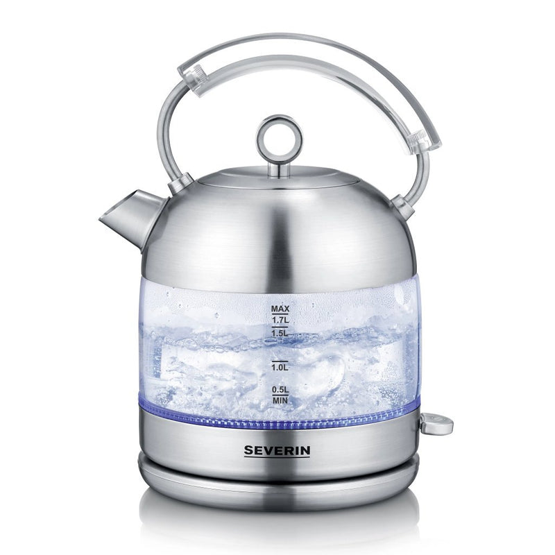 Severin WK3459 Retro Glazen Waterkoker 1.7L 2400W RVS