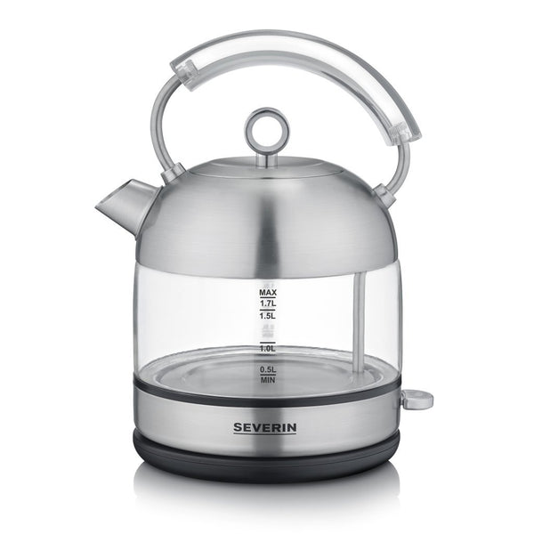 Severin WK3454 Retro Glazen Waterkoker 1.7L 2400W RVS