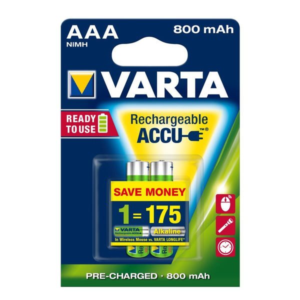 Varta Recharge Accu Power AAA 800 mAh Batterijen 2 Stuks