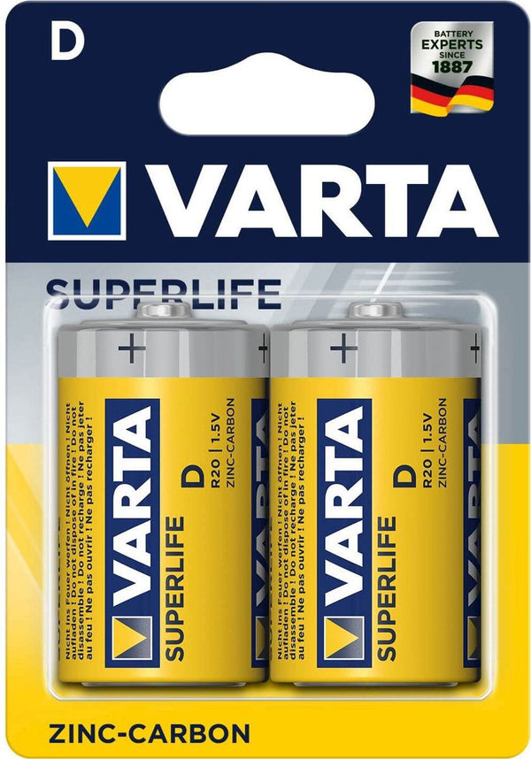 Batterij Varta Superlife D R20 1.5V bls2