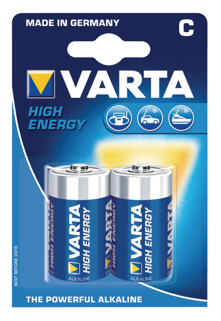 Varta 4914/2b Batterij Alkaline C/lr14 1.5 V High Energy 10 blisters