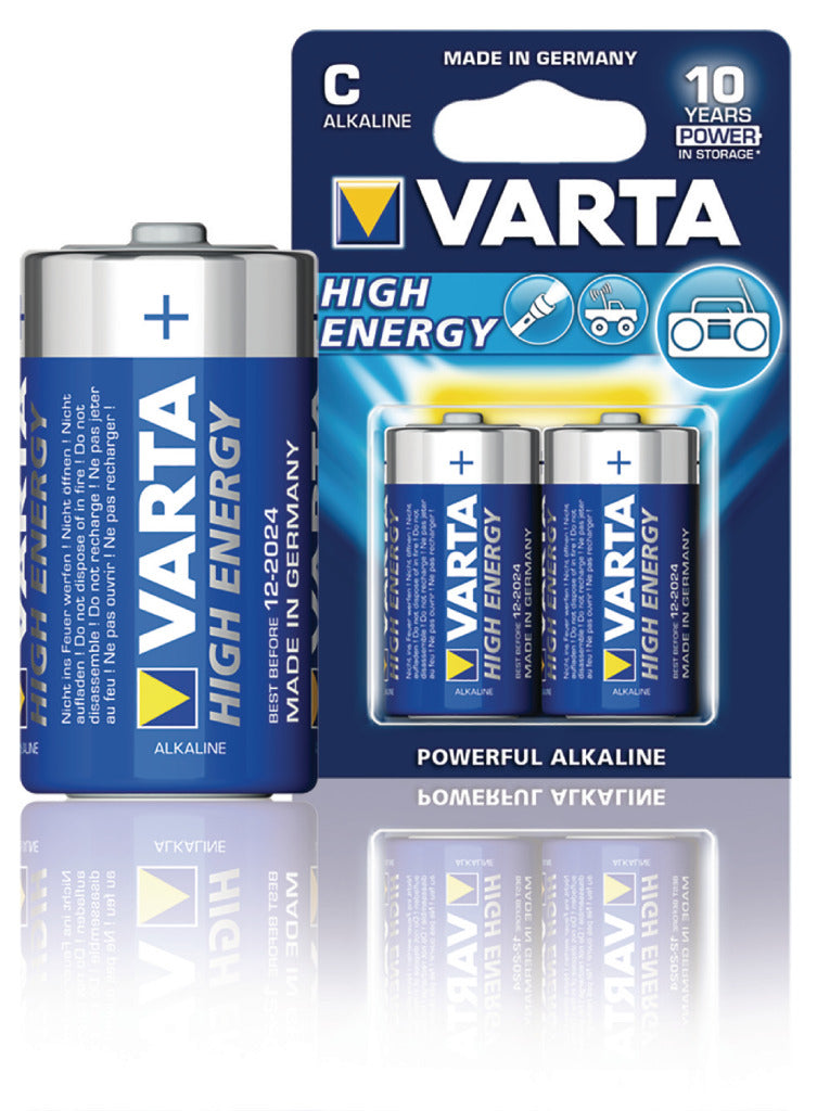 Varta 4914/2b Batterij Alkaline C/lr14 1.5 V High Energy 10 blisters
