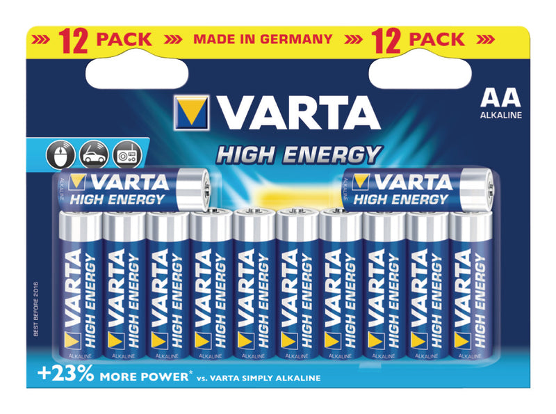 Varta 4906-12b Battery Alkaline Aa/lr6 1.5 V High Energy 12 Pack