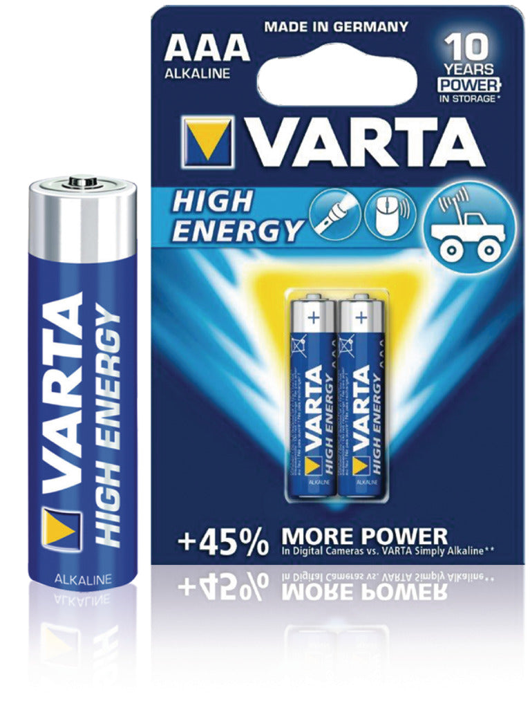 Varta 4903/2b Batterij Alkaline Aaa/lr03 1.5 V High Energy 4-blister