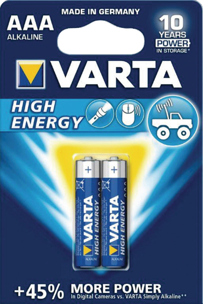 Varta 4903/2b Batterij Alkaline Aaa/lr03 1.5 V High Energy 4-blister