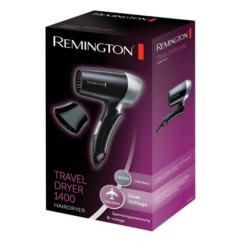 Remington D2400 On The Go Reisf&ouml;hn 1400W Zwart/Zilver