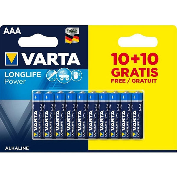 Varta Longlife Power AAA Alkaline Batterijen 20 Stuks