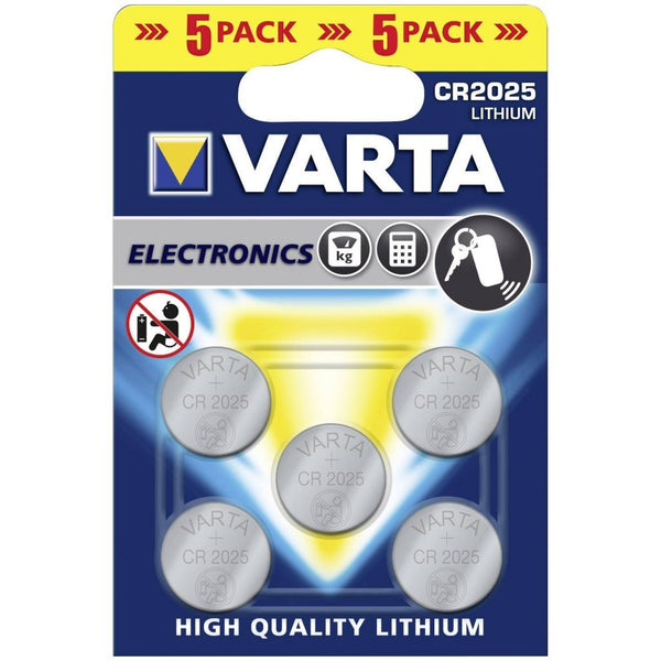 Varta CR2025 Lithium Knoopcel Batterijen 5 Stuks