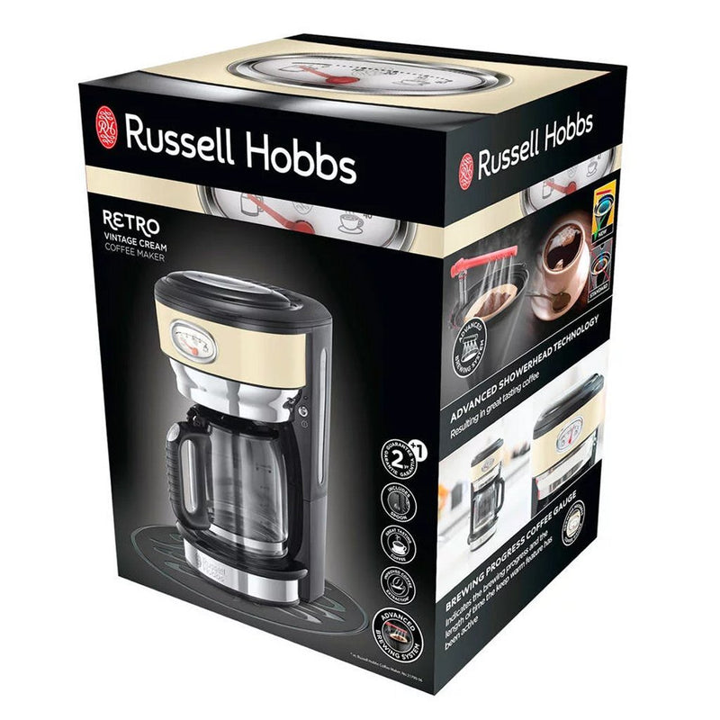 Russell Hobbs 21702-56 Retro Vintage Cream Koffiezetapparaat Crème/Zwart/RVS