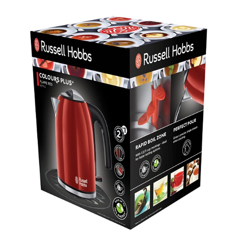 Russell Hobbs 20412-70 Colours Plus+ Waterkoker 2400W 1.7L Rood/RVS