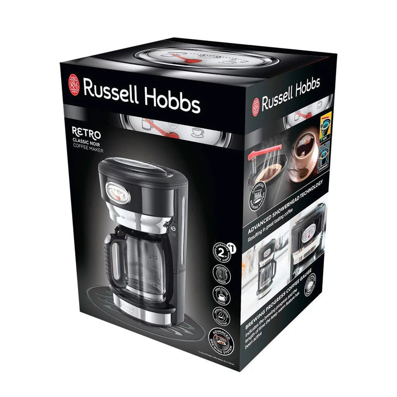 Russell Hobbs Retro Classic Noir Koffiezetapparaat Zwart/RVS