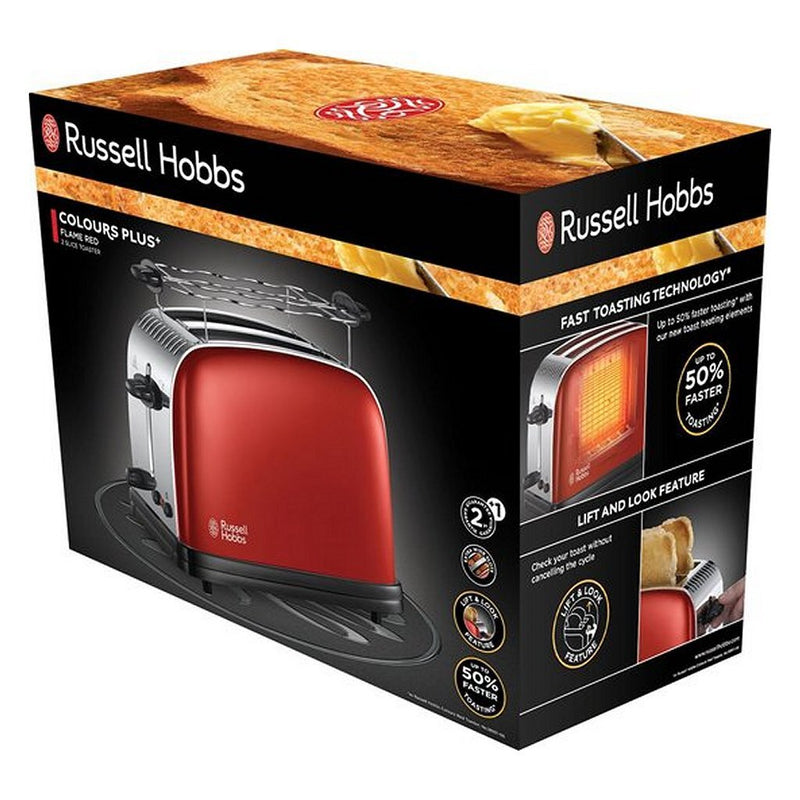Russell Hobbs 23330-56 Colours Plus+ Flame Red Broodrooster Rood/Chroom