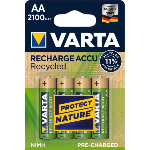 Varta Recycled Oplaadbare AA Batterijen 4 Stuks Goud/Groen