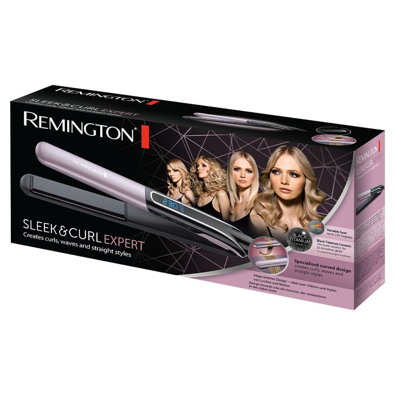 Remington S6700 Sleek and Curl Stijltang Zwart/Paars