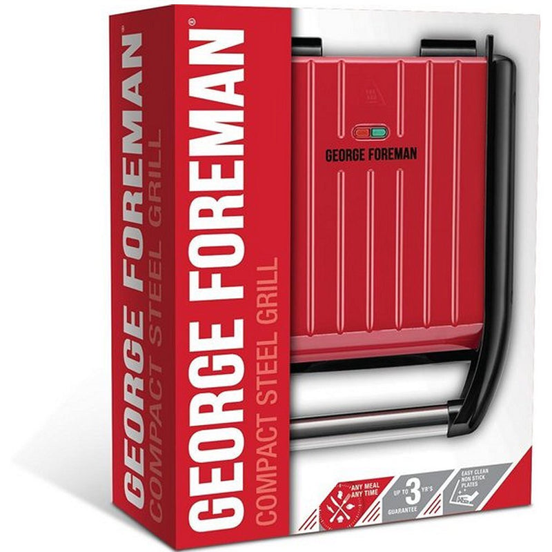 George Foreman 25030-56 Steel Compact Grill Rood/Zwart