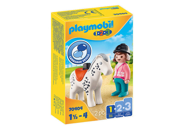 Playmobil 70404 1.2.3 Ruiter met Paard
