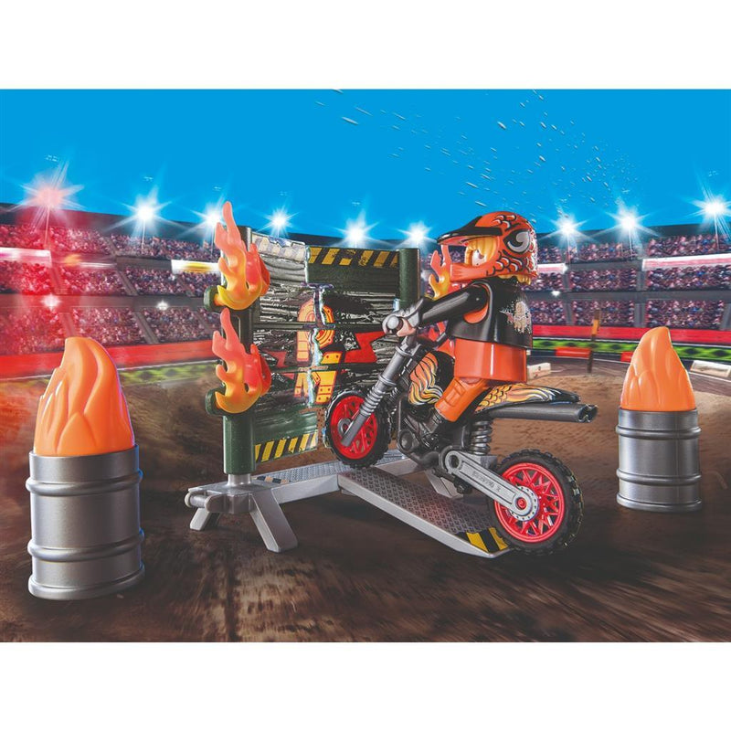 Playmobil Starterpack Stuntshow motor met vuurmuur