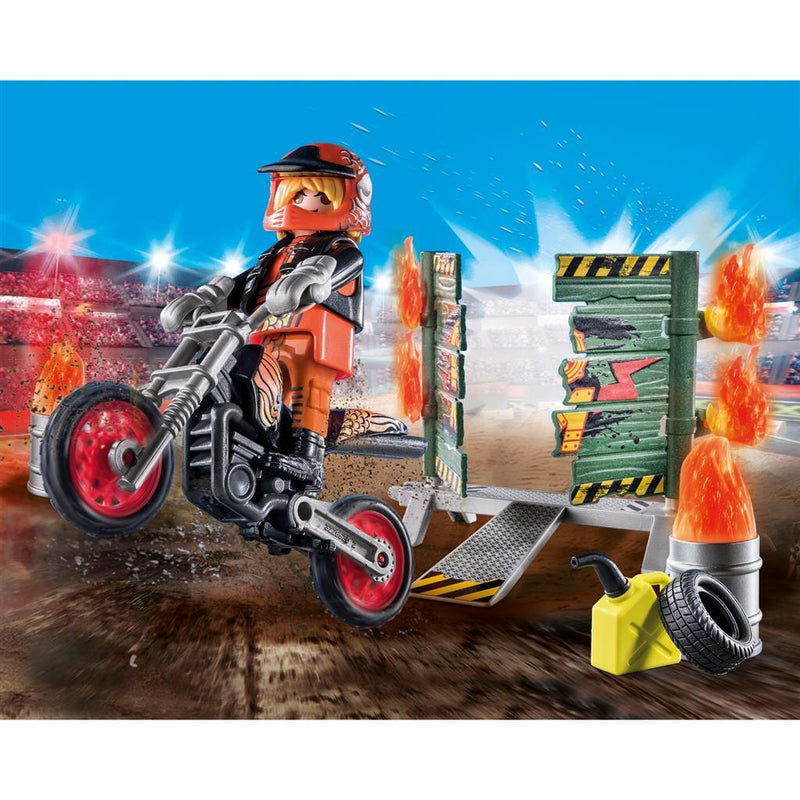 Playmobil Starterpack Stuntshow motor met vuurmuur