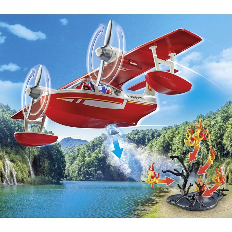 Playmobil Action Heroes Brandweervliegtuig met blusfunctie