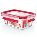 Emsa N1040500 Clip and Close Glazen Vershoudbewaarbakje 0,45L 11.8x6.9 cm Rood