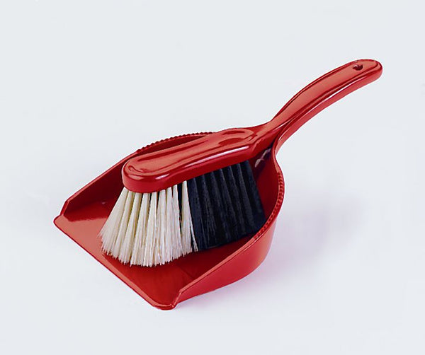 handveger en blik rood 2-delig 24 cm