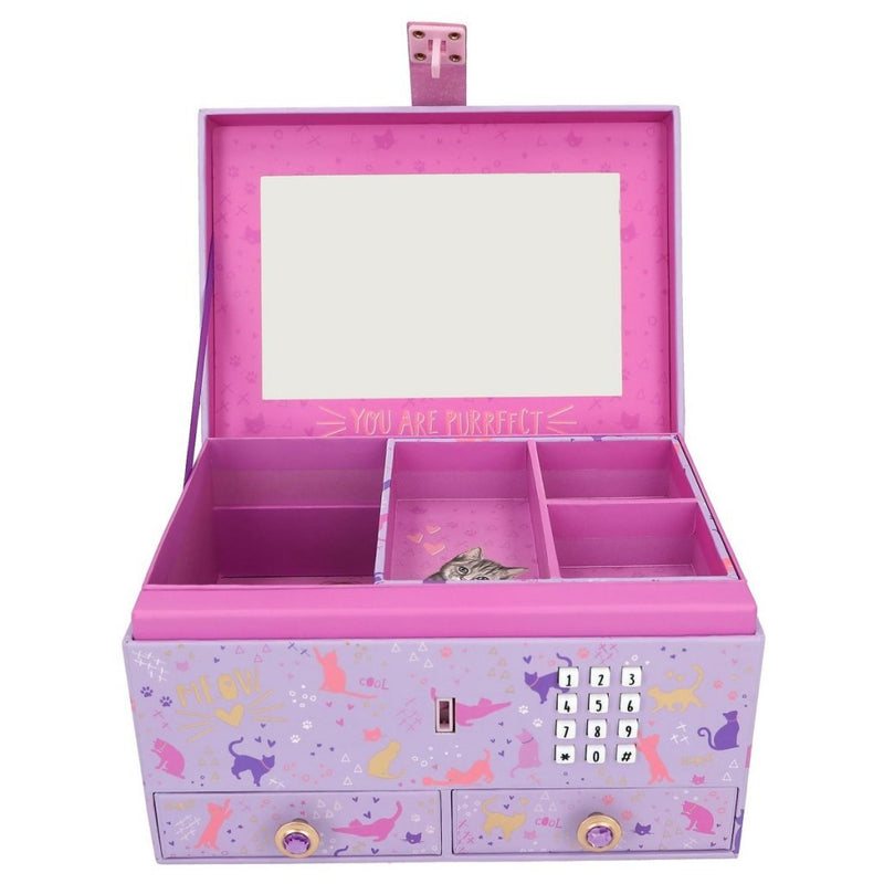 Topmodel Grote Sieradendoos + Code en Geluid Paars/Roze