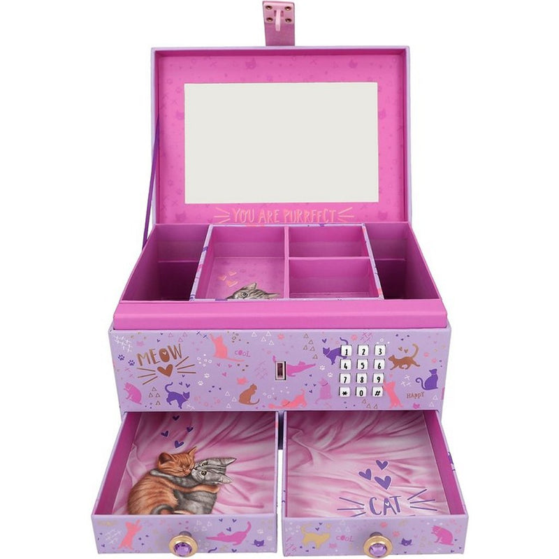 Topmodel Grote Sieradendoos + Code en Geluid Paars/Roze