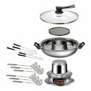 Unold 48746 Elektrische Chinese Fonduepan + 6 Fonduevorkjes RVS