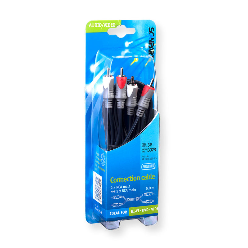 Scanpart Aansluitkabel 2tulp(m)-(m) 5.0m