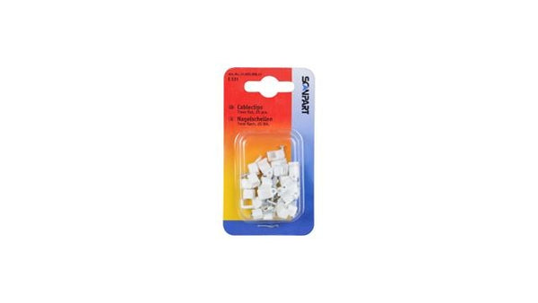 Scanpart E531 Snoerclips 7mm Plat Wit 25stuks