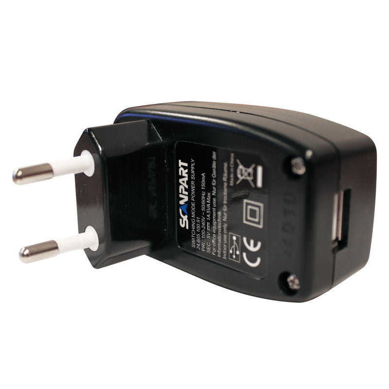 Scanpart Usb 220v Adapt Zwart Los 5v-1a
