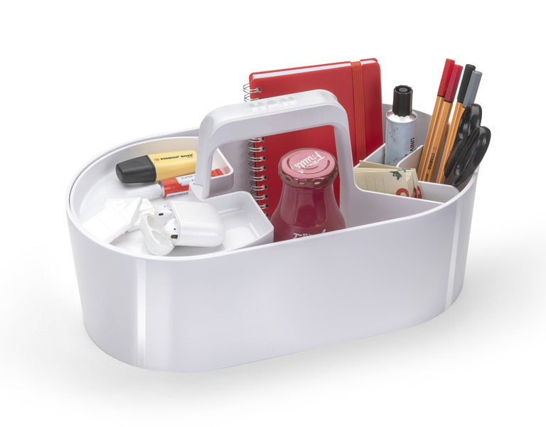 HAN HA-1200-12 Toolbox Loft Mobiele Organiser Sneeuw Wit 4 Vakken Met Uitneembaar Plateau Sneeuw Wi