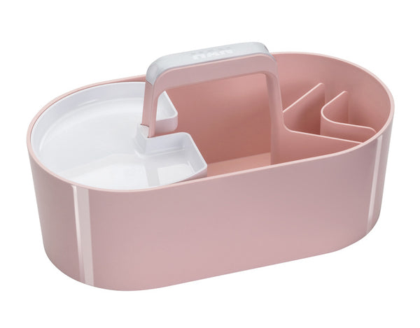 HAN HA-1200-86 Toolbox Loft Mobiele Organiser Flamingo Roze 4 Vakken Met Uitneembaar Plateau Sneeuw