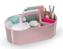 HAN HA-1200-86 Toolbox Loft Mobiele Organiser Flamingo Roze 4 Vakken Met Uitneembaar Plateau Sneeuw