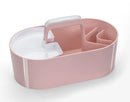 HAN HA-1200-86 Toolbox Loft Mobiele Organiser Flamingo Roze 4 Vakken Met Uitneembaar Plateau Sneeuw