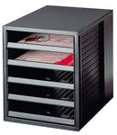 HAN HA-1401-FO-13 Ladenkast Met 5 Open Laden Voor Kast Zwart In Folie