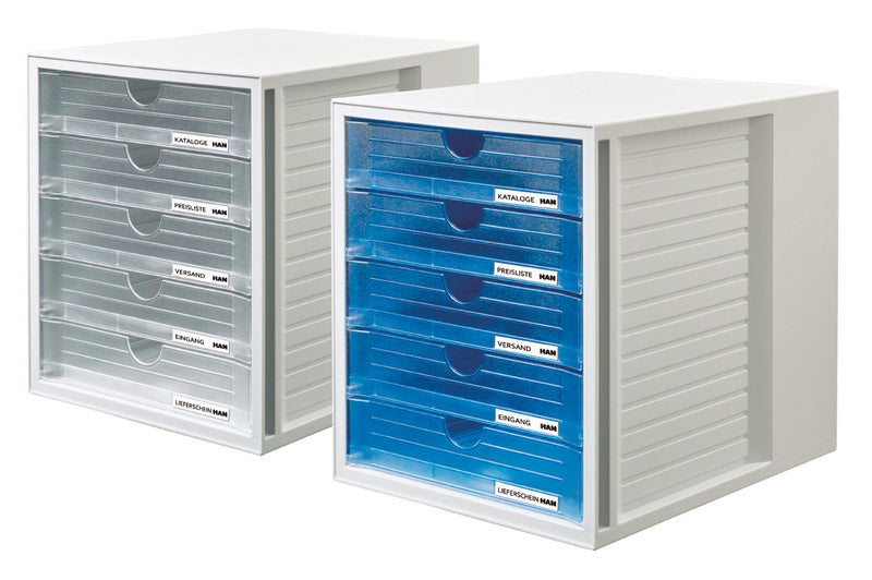 HAN HA-1450-64 Ladenkast Met 5 Gesloten Laden Grijs / Blauw Transparant