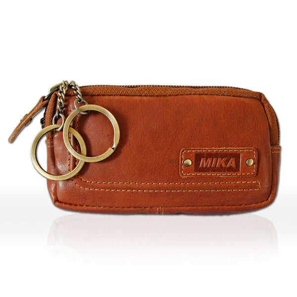 Juscha JU-14110502 Sleutelhanger/etui Mika Leer Met 2 Sleutel Ringen Kleur Cognac