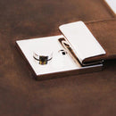 Alassio JU-31516 Documentenmap A4. 4 Ringsmechaniek Leer Cognac 36x28x4,5cm Met Slot