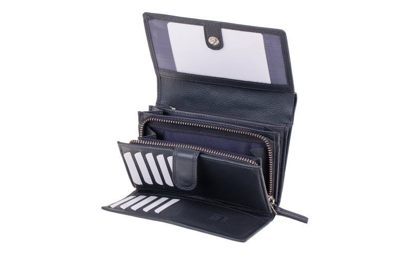 Juscha JU-42166 Portefeuille Mika Blauw RFID Dame 20x11,5x5cm