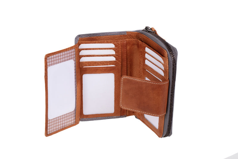 Juscha JU-42182 Portefeuille Mika Lila/braun Dame 16,5x12,5x4cm