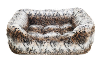 Zzzrosewood Hondenmand Cosy Vacht Print Bruin 54X47 CM