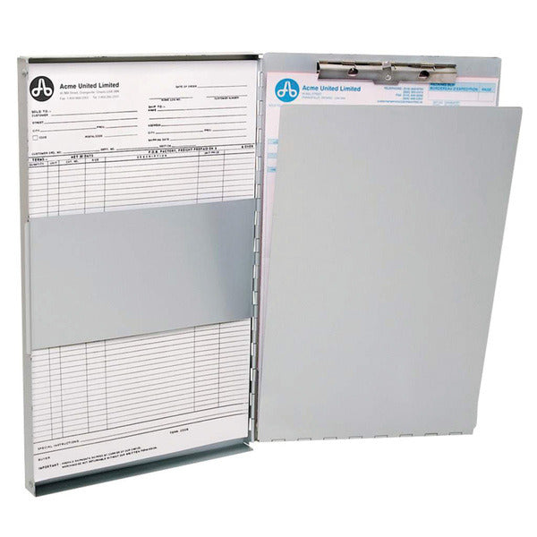 Westcott AC-E17004 Klembord Met Opbergvak Aluminium A4 (9"x 12") Open Zijkant Mechaniek