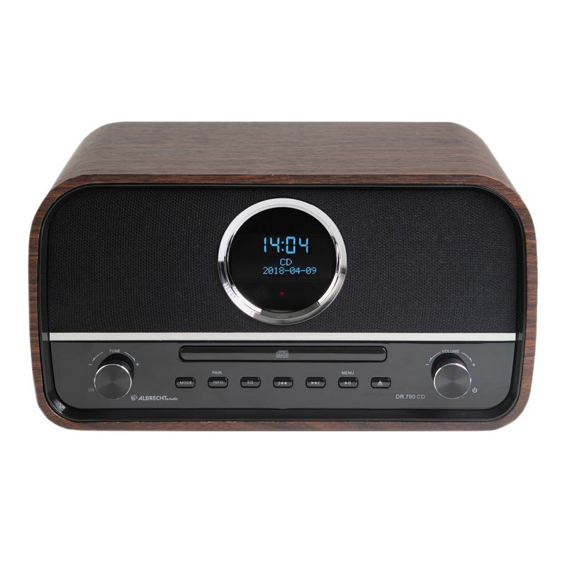 Albrecht DR 790 Radio + CD Speler + Alarm Hout/Bruin