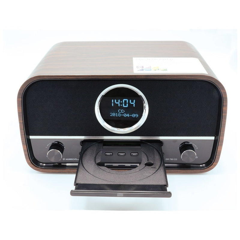 Albrecht DR 790 Radio + CD Speler + Alarm Hout/Bruin