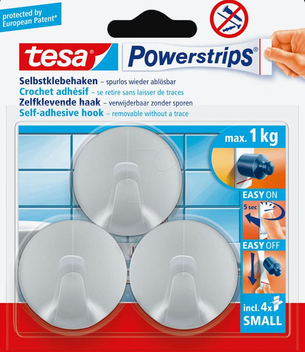 Tesa Powerstrips Small Rond Chroom