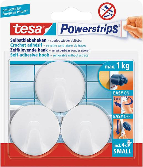 Tesa Powerstrips Small Rond wit