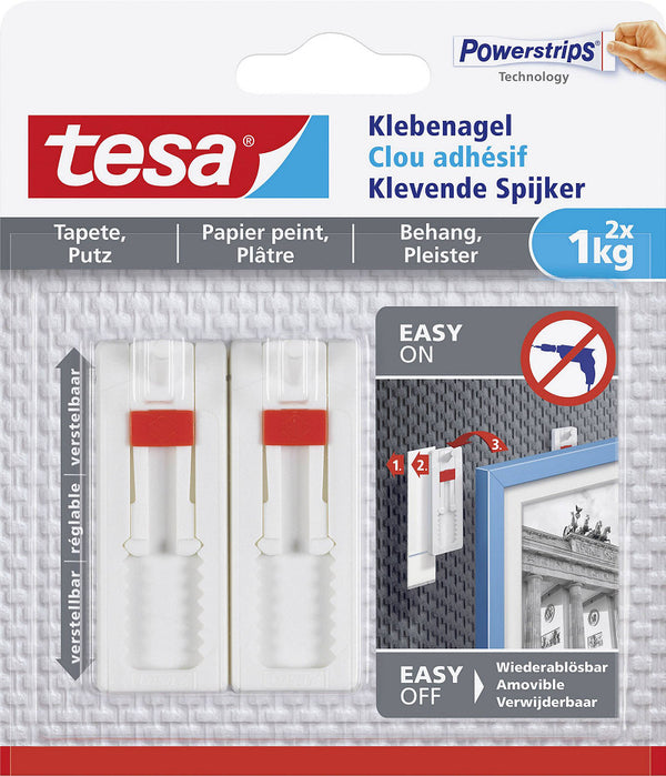 Tesa Verstelbare Spijker Gevoelige Oppervlakken 1KG - 2 stuk