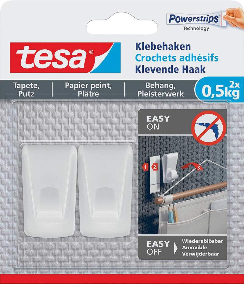 Tesa Klevende Haak Oppervlakken 0.5KG - 2 stuks